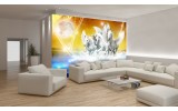 Fotobehang Vlies | Paarden | Blauw, Geel | 254x184cm
