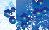 Fotobehang Vlies | Bloemen | Blauw | 254x184cm