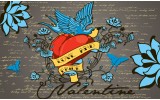 Fotobehang Vlies | Art | Grijs, Rood | 254x184cm